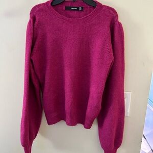 Vera Moda-{Size S}-Fuchsia Puff Long Sleeve Sweater